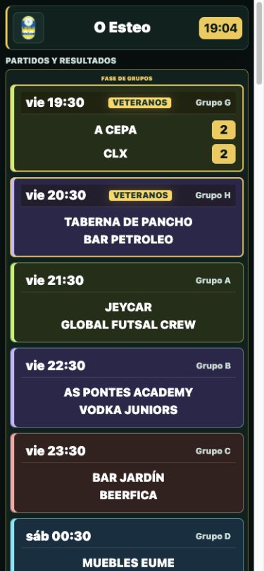 Pantalla pública Arena en un teléfono móvil